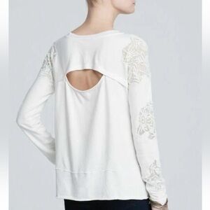 FREE PEOPLE Grandpa Jersey Outer Sunset Top in Ivory Lace women - S